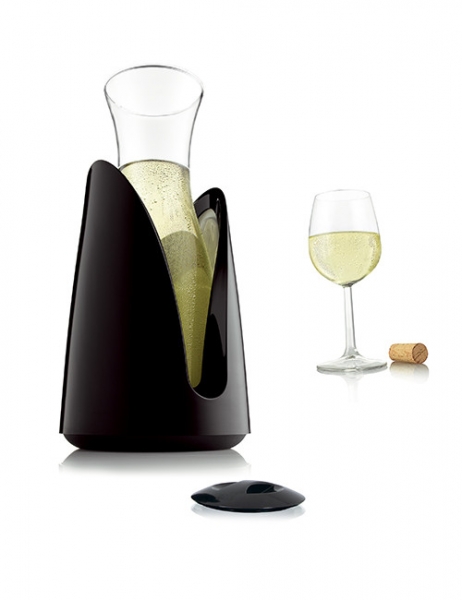 Vacu Vin Aktiv Kühlkaraffe schwarz mit Deckel (bis 1Liter)