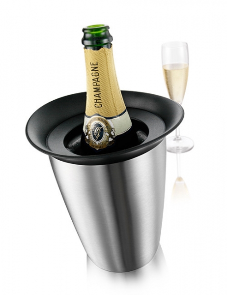 Vacu Vin Champagnerkühler elegant Edelstahl
